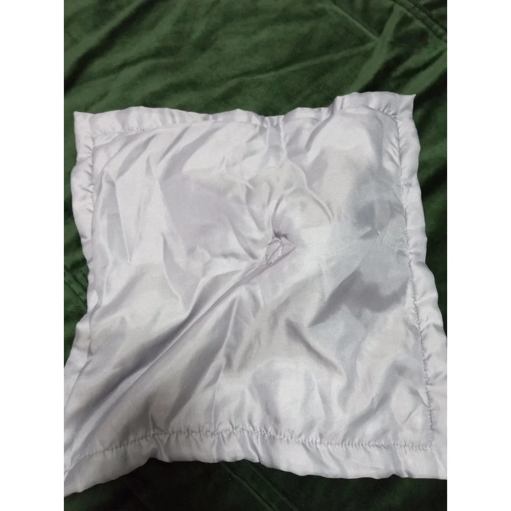 Grey Elephant Baby Lovey Security Blanket Plush Satin Trim‎ Minky Snuggler